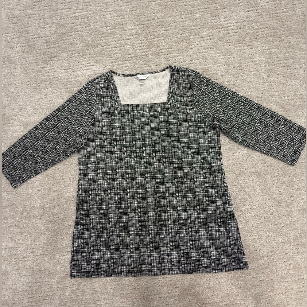 Christopher & Banks Monochrome Textured Top